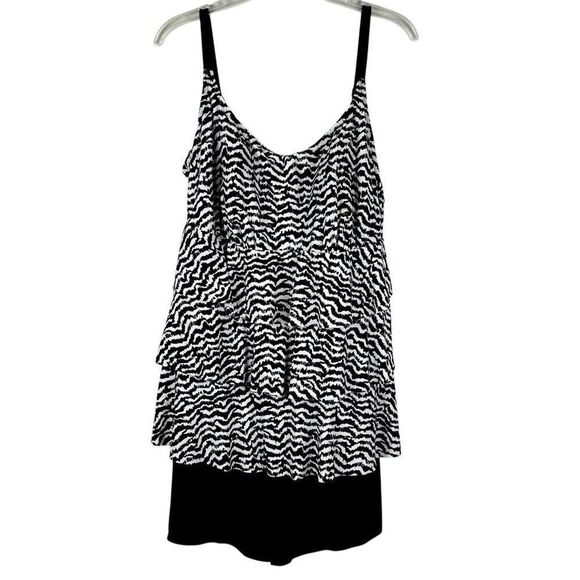 Great Lengths Zebra Tiered Ruffle Swimsuit 20 - Picture 1 of 11